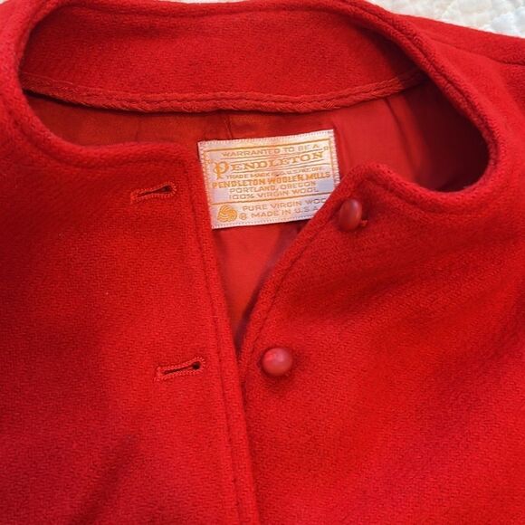 Pendleton Vintage Button Up Jacket 90s Blazer Wool Red Sz 8 Retro Academia Fall - Picture 4 of 10
